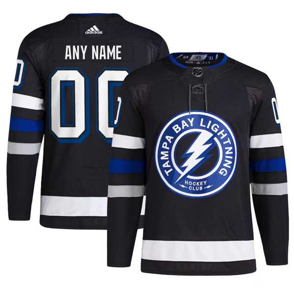 Men%27s Tampa Bay Lightning Custom Black 2024 Stadium Series Stitched Jersey